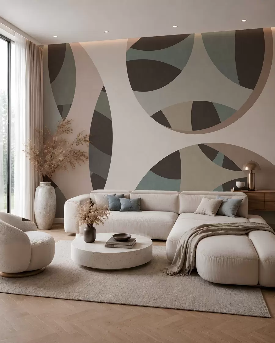 wall murals contemporary textural abstraction in shades of beige and natural tones w05751v1