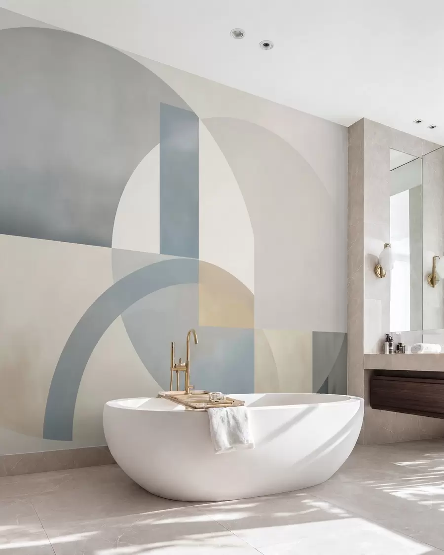 wall murals Geometric abstraction with texture imitation w05778