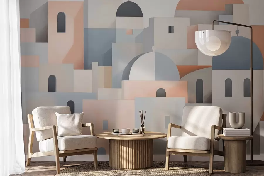 wall murals Abstract city silhouette w05780