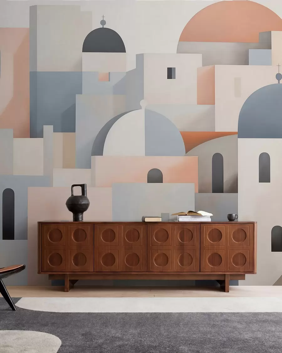 wall murals Abstract city silhouette w05780
