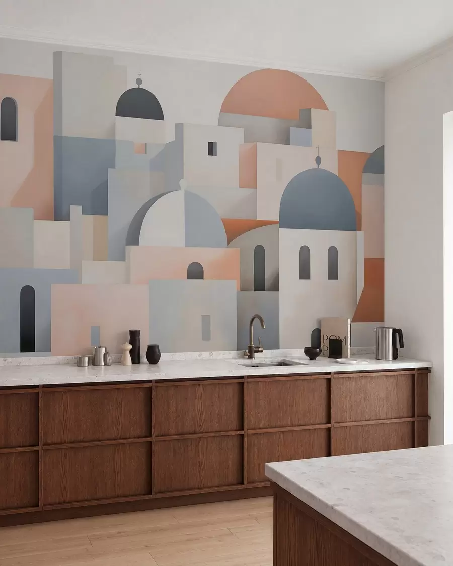 wall murals Abstract city silhouette w05780