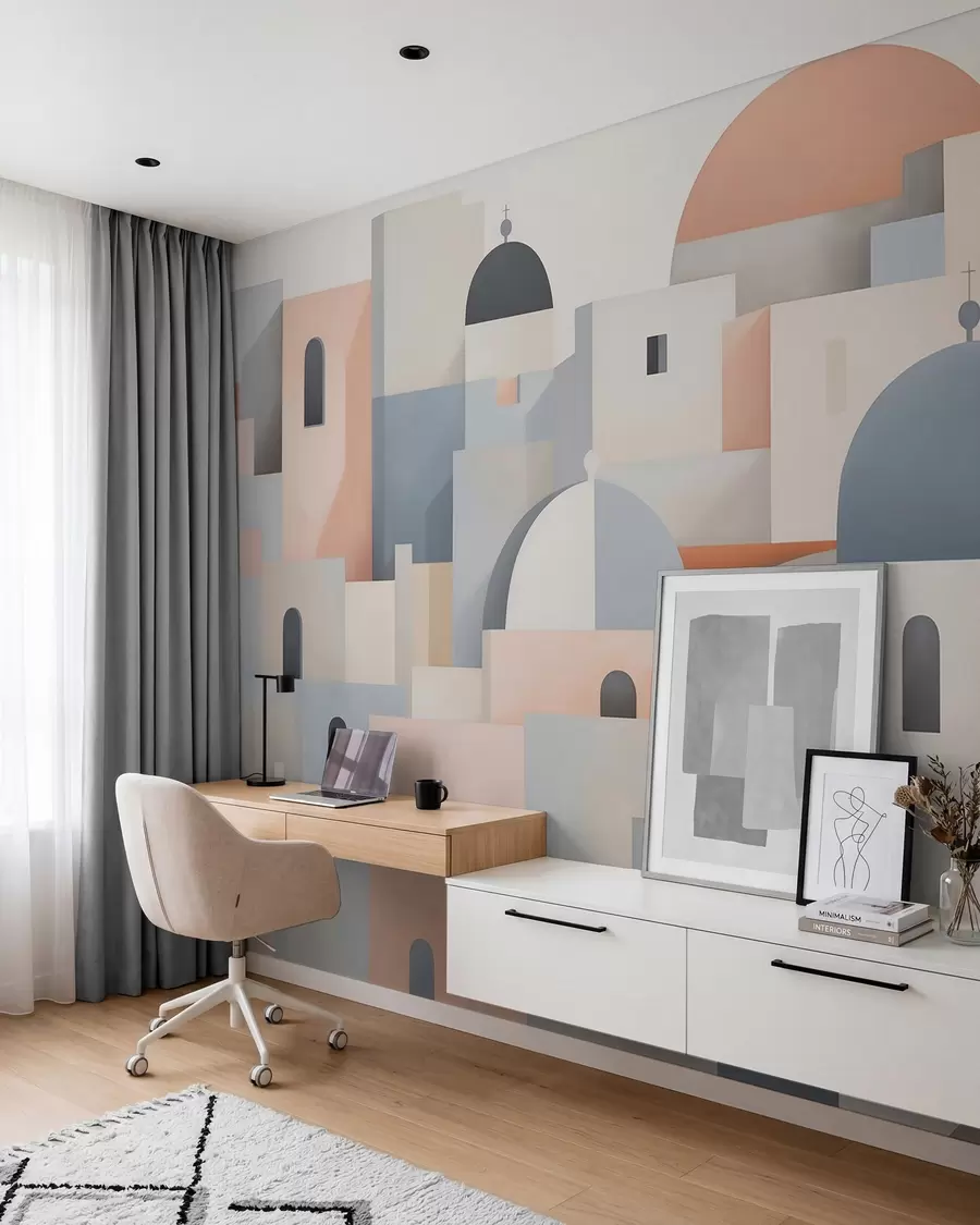 wall murals Abstract city silhouette w05780