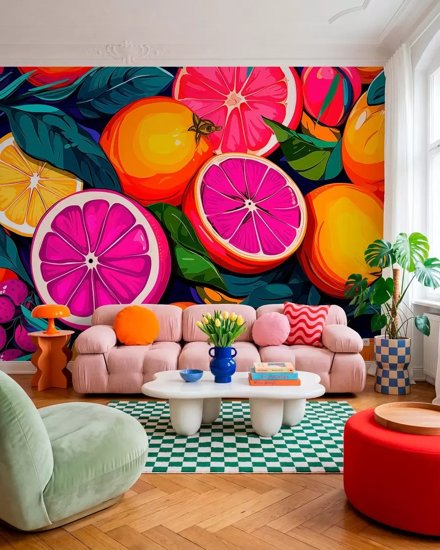 wall murals Fruit, oranges, lemons w05761