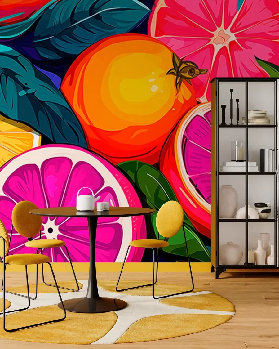 wall murals Fruit, oranges, lemons w05761