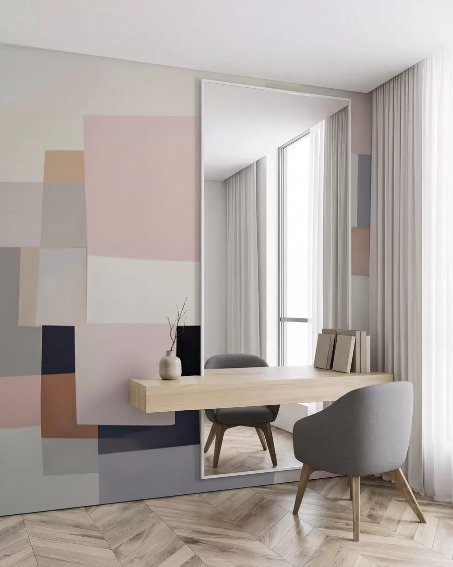 wall murals Geometric abstraction with imitation blur and texture w05785