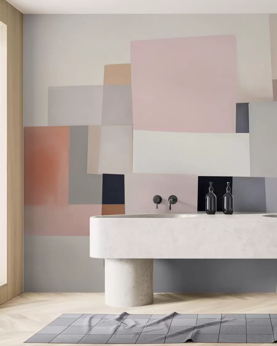 wall murals Geometric abstraction with imitation blur and texture w05785