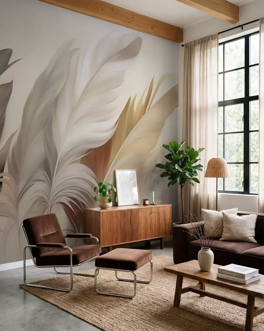 wall murals Abstract feathers w05789