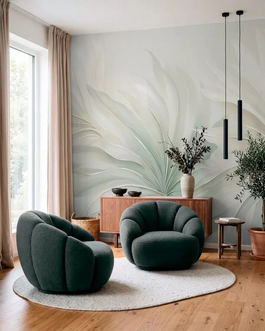 wall murals Tropical pointed leaves w05792