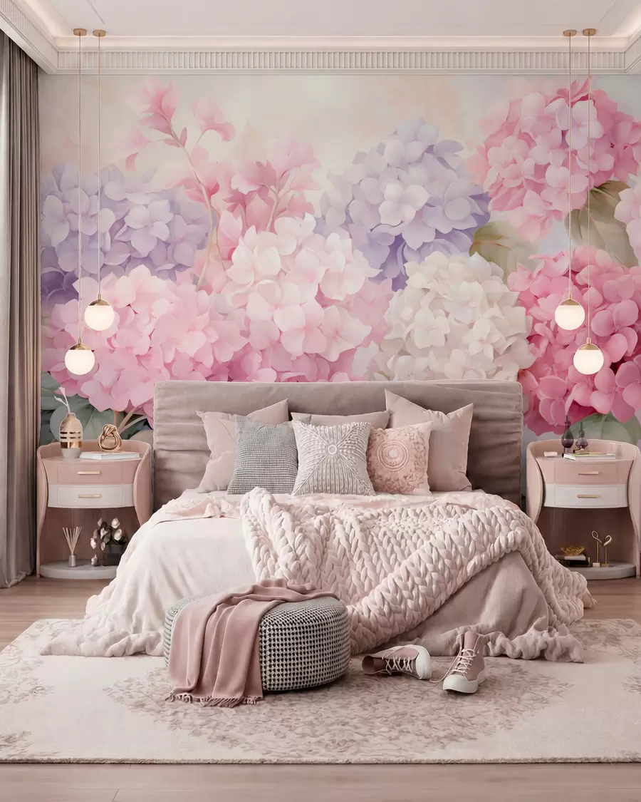 wall murals Hydrangea flowers w05796