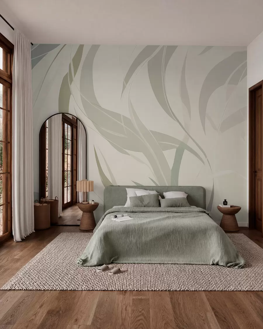 wall murals Eucalyptus pointed leaves w05799