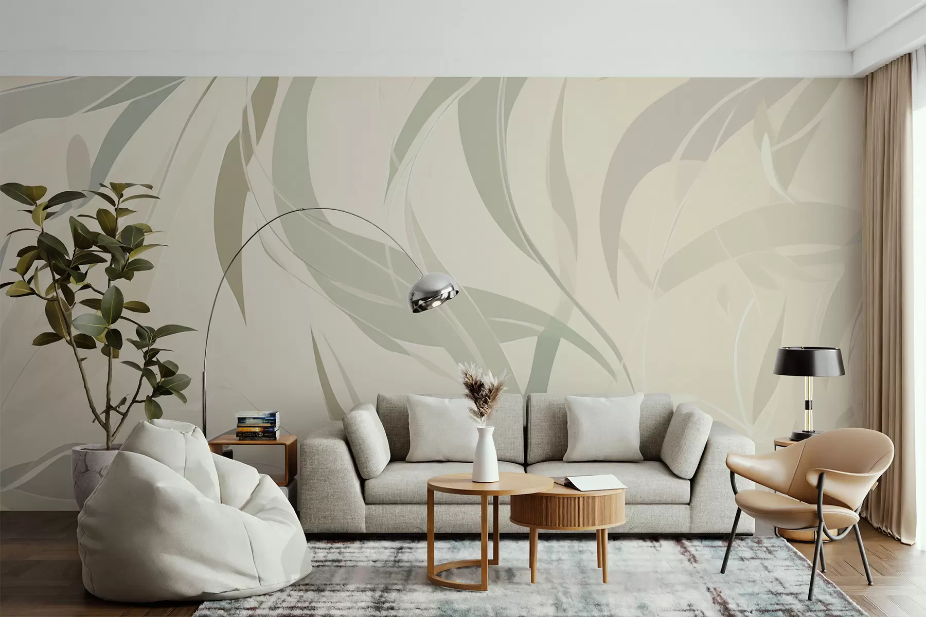 wall murals Eucalyptus pointed leaves w05799