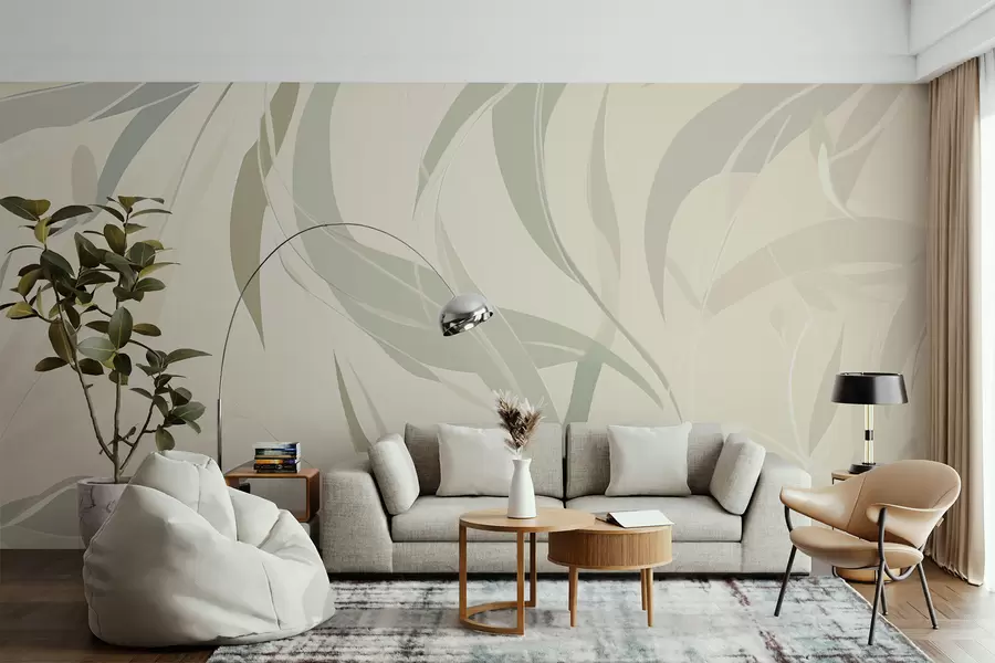 wall murals Eucalyptus pointed leaves w05799