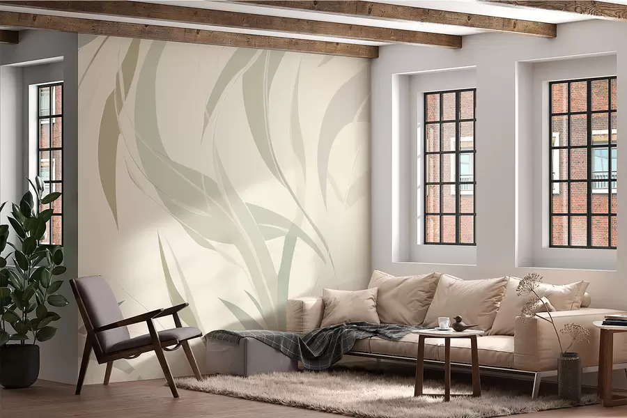 wall murals Eucalyptus pointed leaves w05799