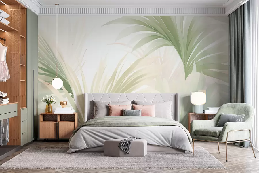 wall murals Palm leaves w05801