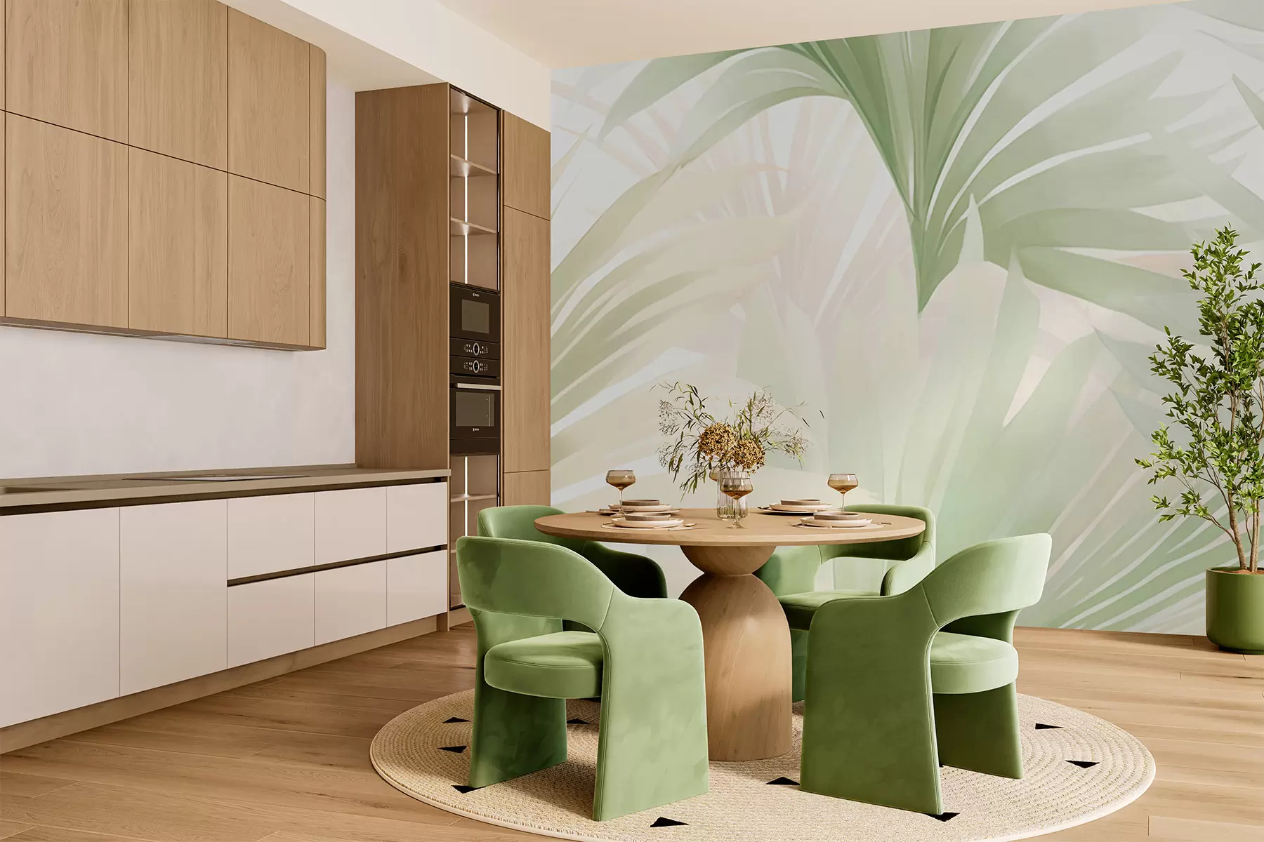 wall murals Palm leaves w05801