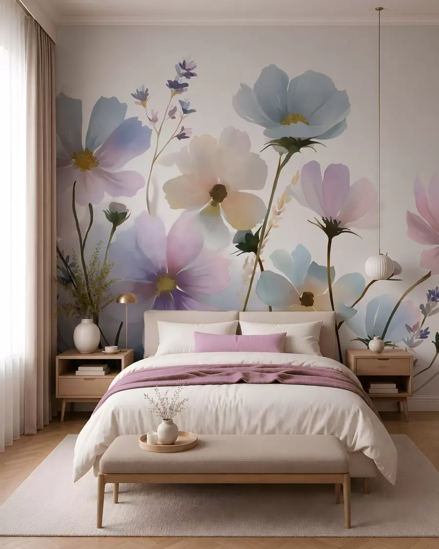 wall murals Wildflowers in a watercolour style w05755