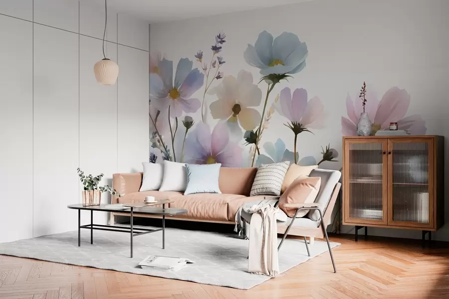 wall murals Wildflowers in a watercolour style w05755