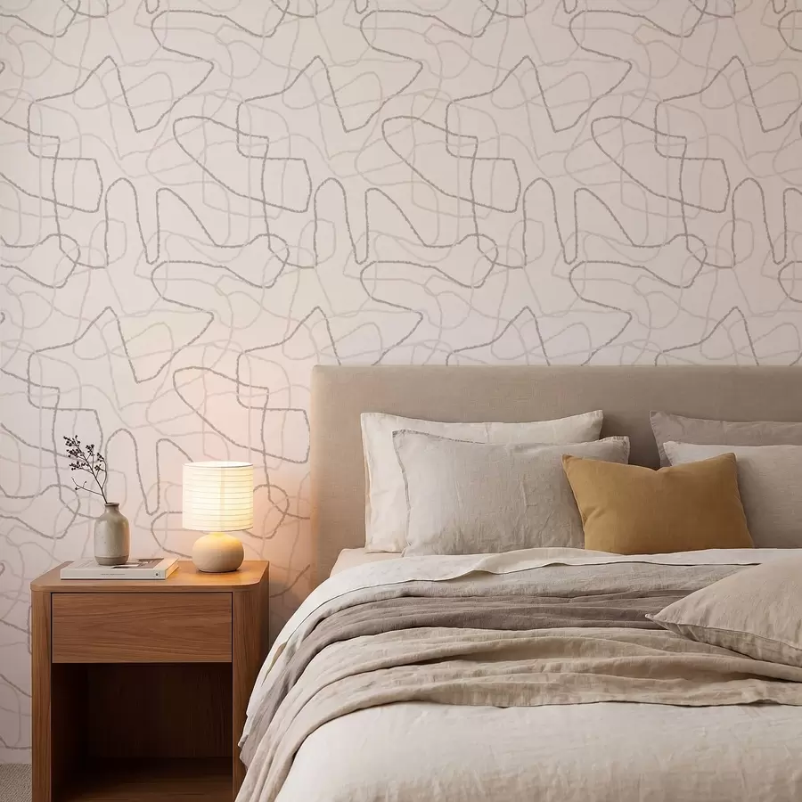 wall murals Abstract contour lines on a light background a01229