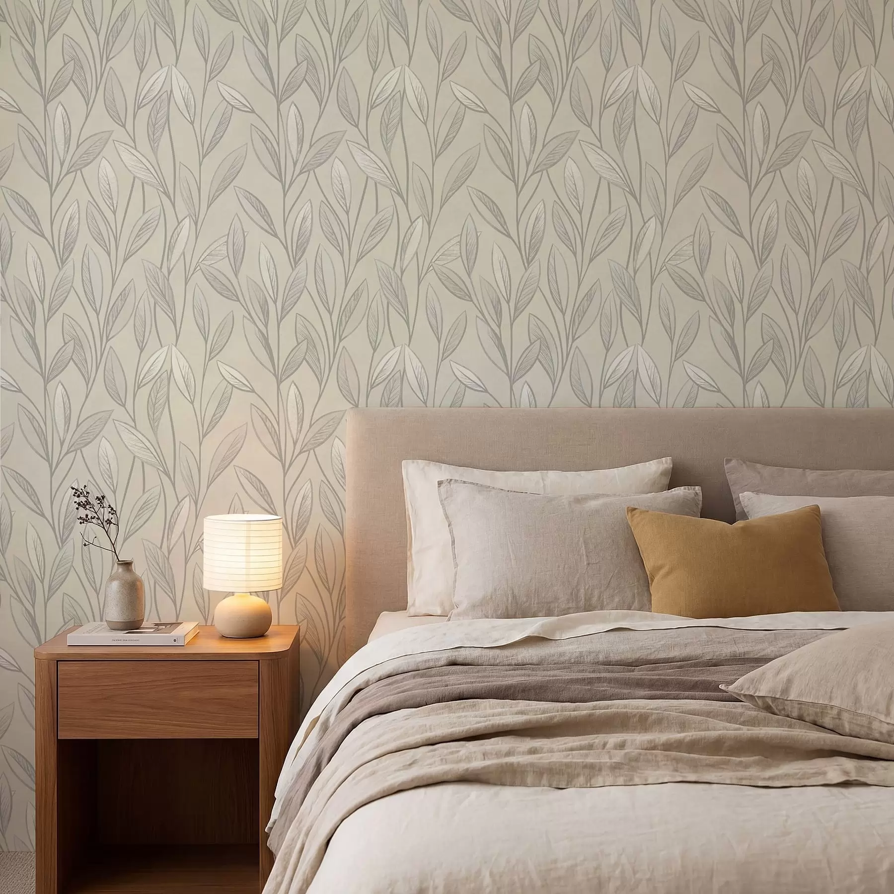 wall murals Slender branches with elongated leaves a01240