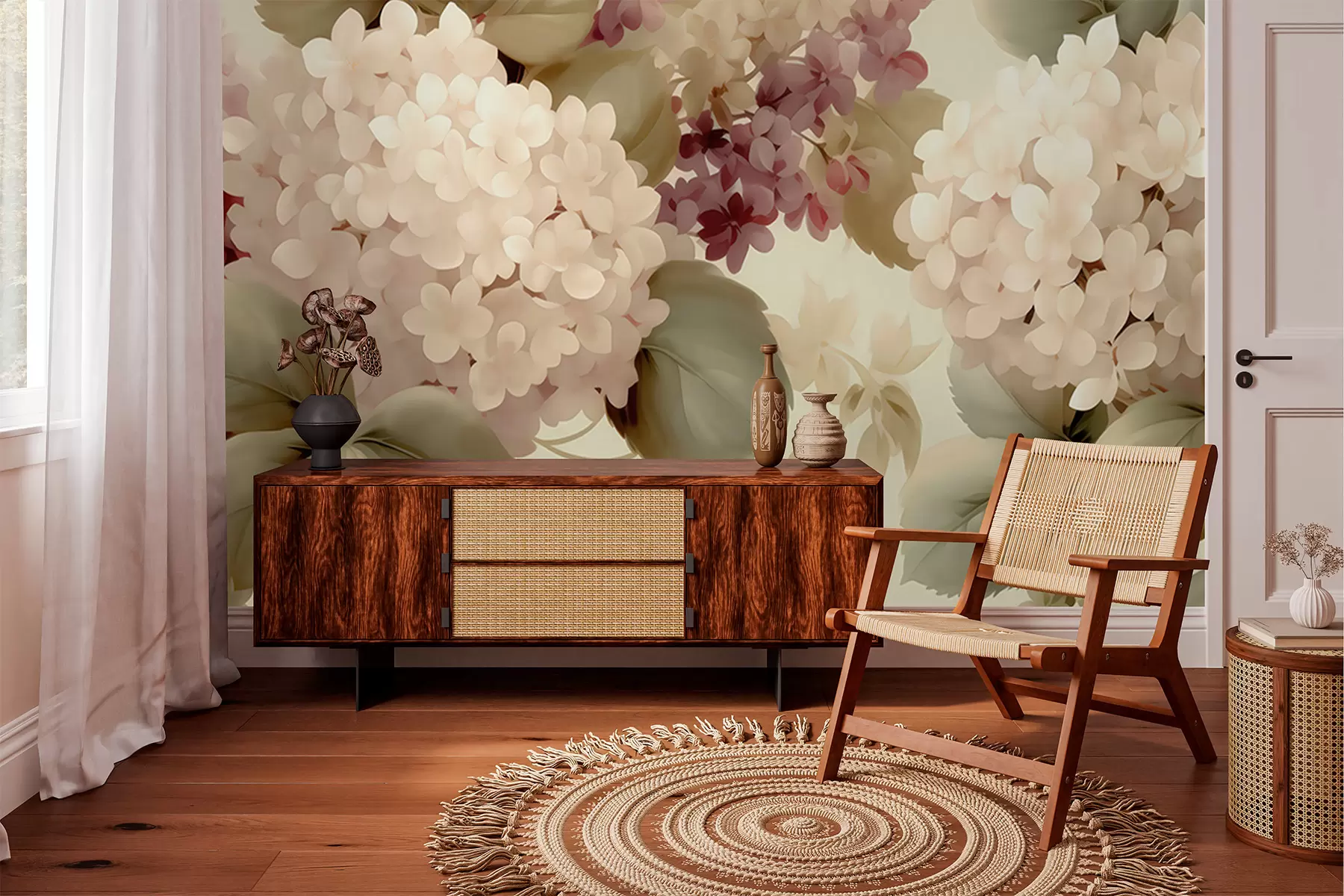 wall murals Hydrangea flowers w05436