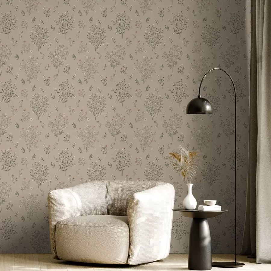 wall murals Delicate Wildflowers and Branches a01245