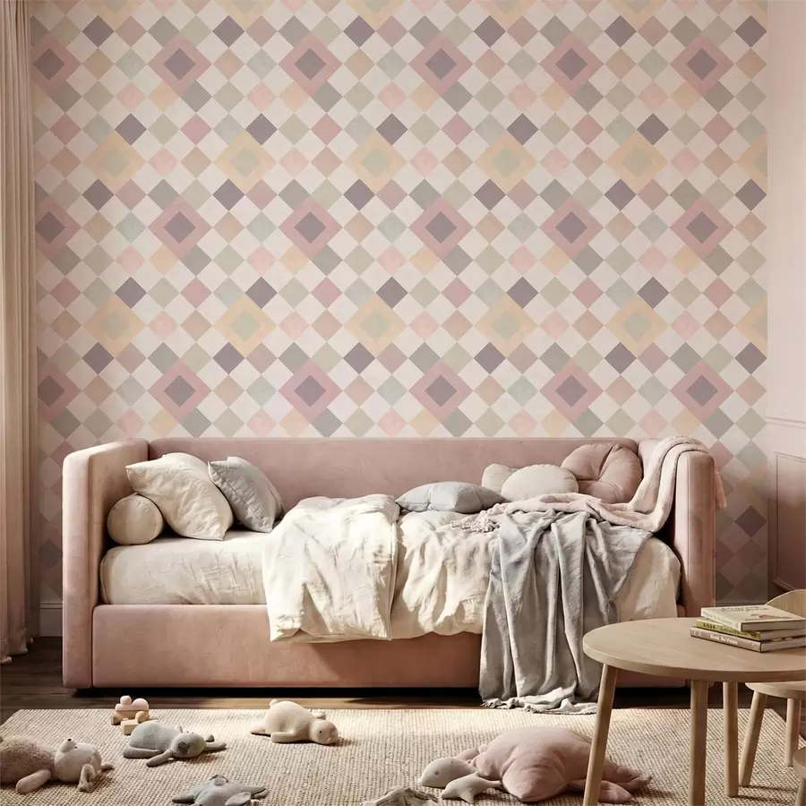 wall murals Pastel Diamonds in Warm Tones a01247