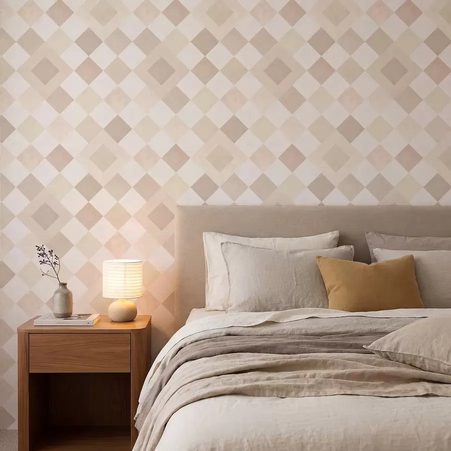 wall murals Diamonds in Warm Cream and Beige Tones a01247v2