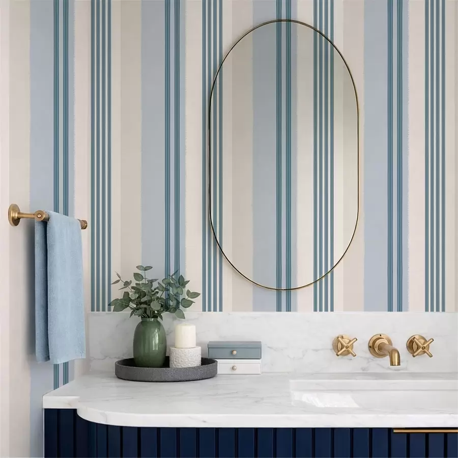 wall murals Blue-Gray and Cream Stripes a01248v1