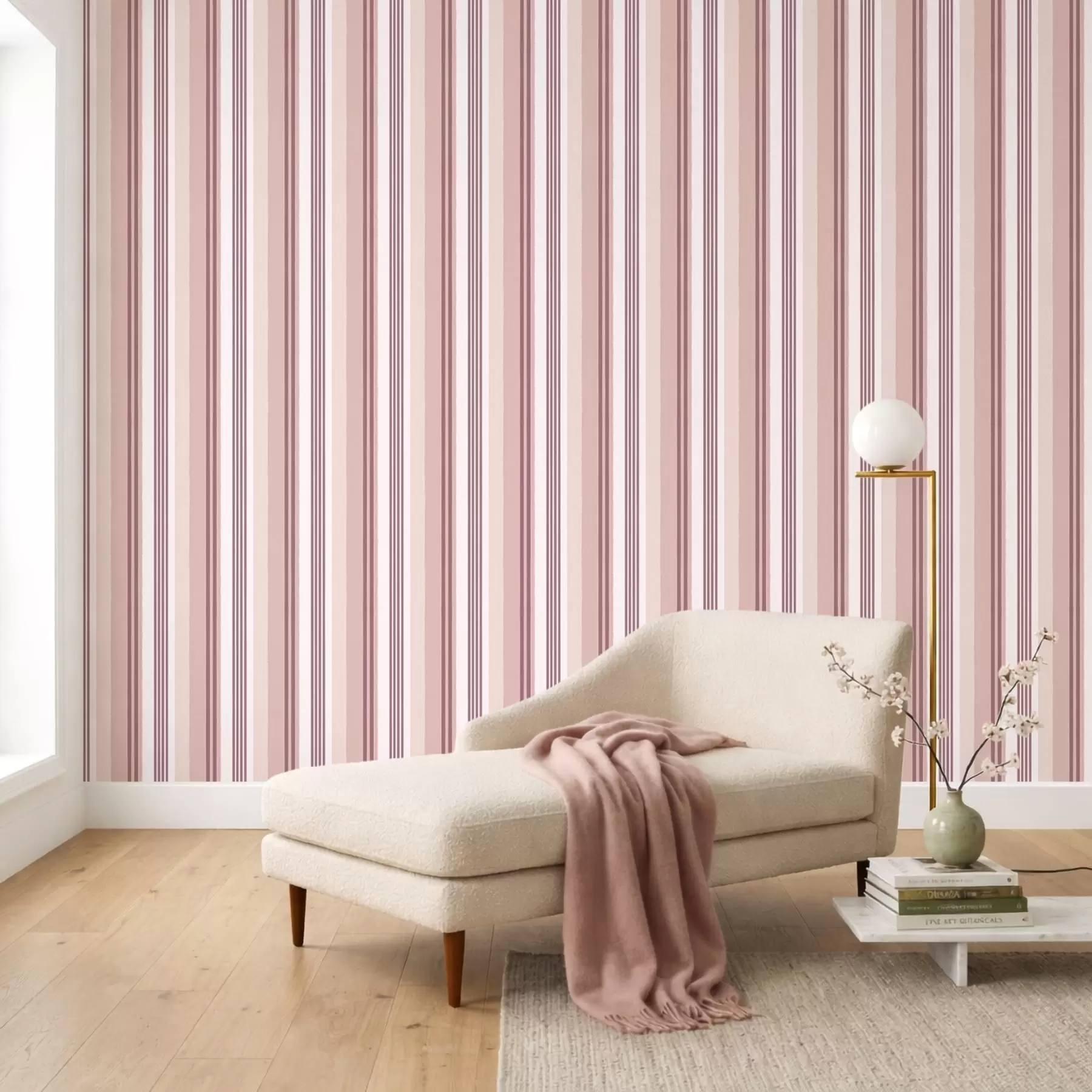 wall murals Pink and Burgundy Stripes on a Light Background a01248v3