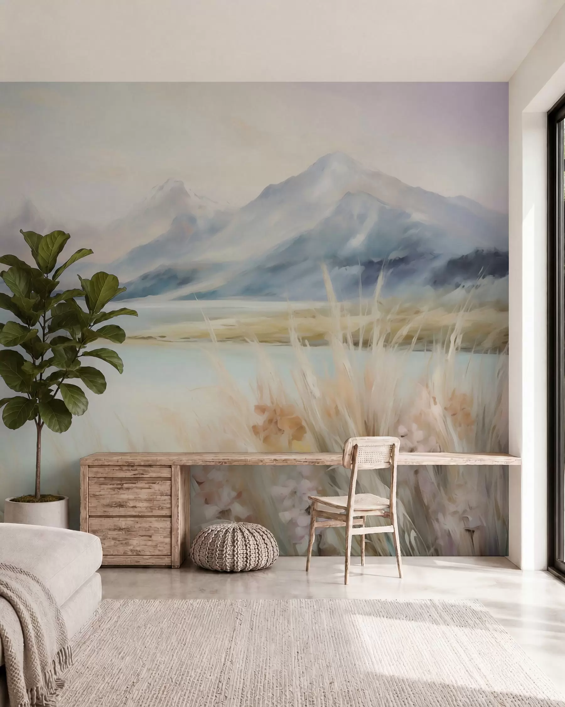 wall murals Lake and mountains w05824