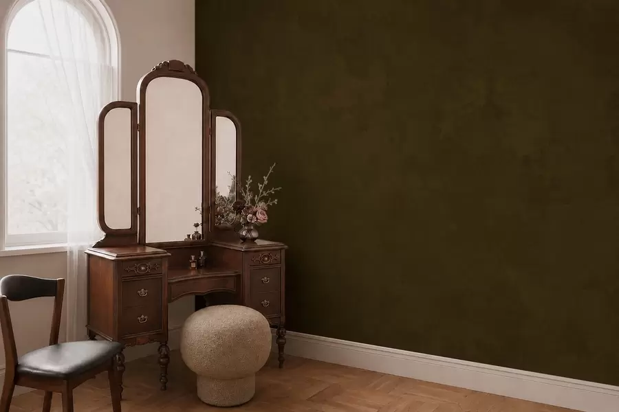 wall murals Dark olive tone with soft texture and natural tonal transitions w05814v3