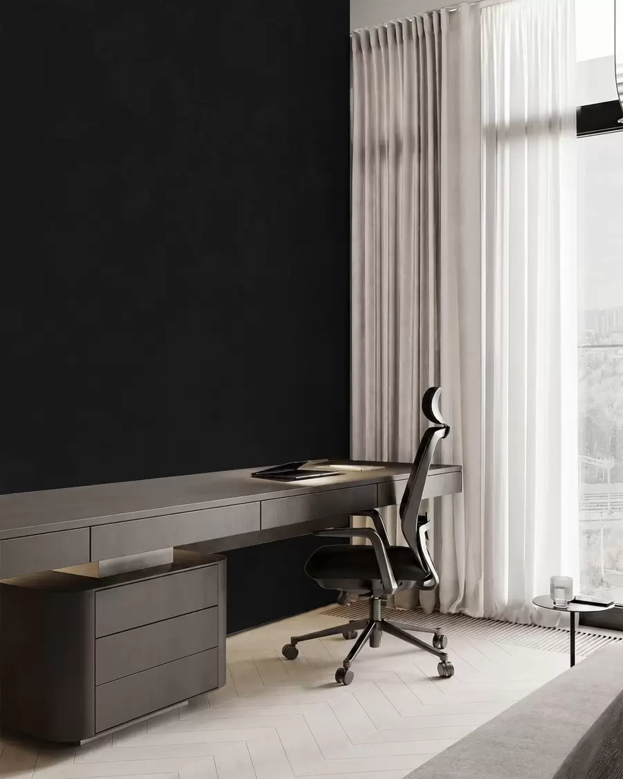 wall murals Deep charcoal tone with soft texture and subtle smoky transitions w05814v4