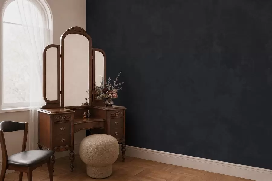 wall murals Dark graphite tone with soft texture and cloudy tonal transitions w05814v5
