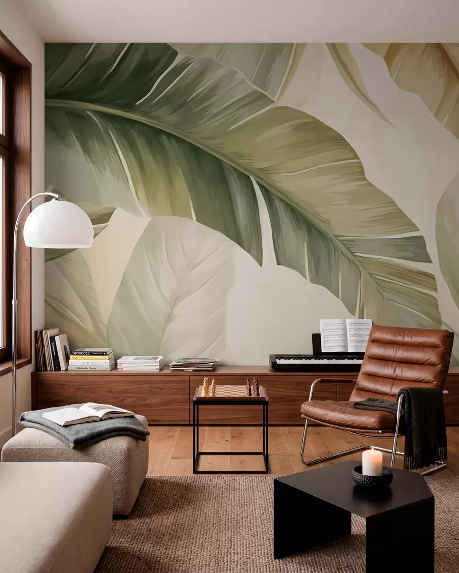 wall murals Long banana leaves w05828