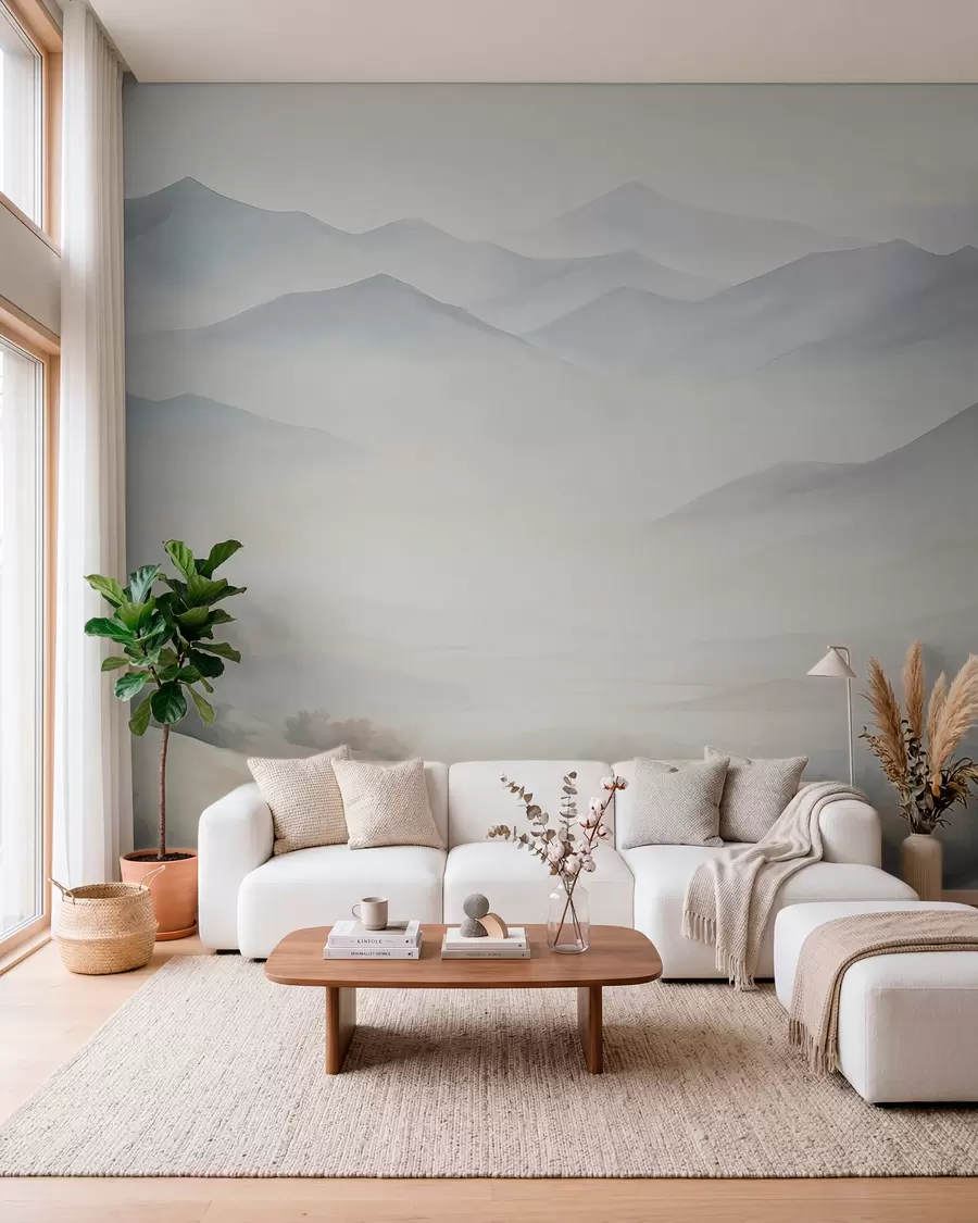 wall murals Textured mountain landscape w05834