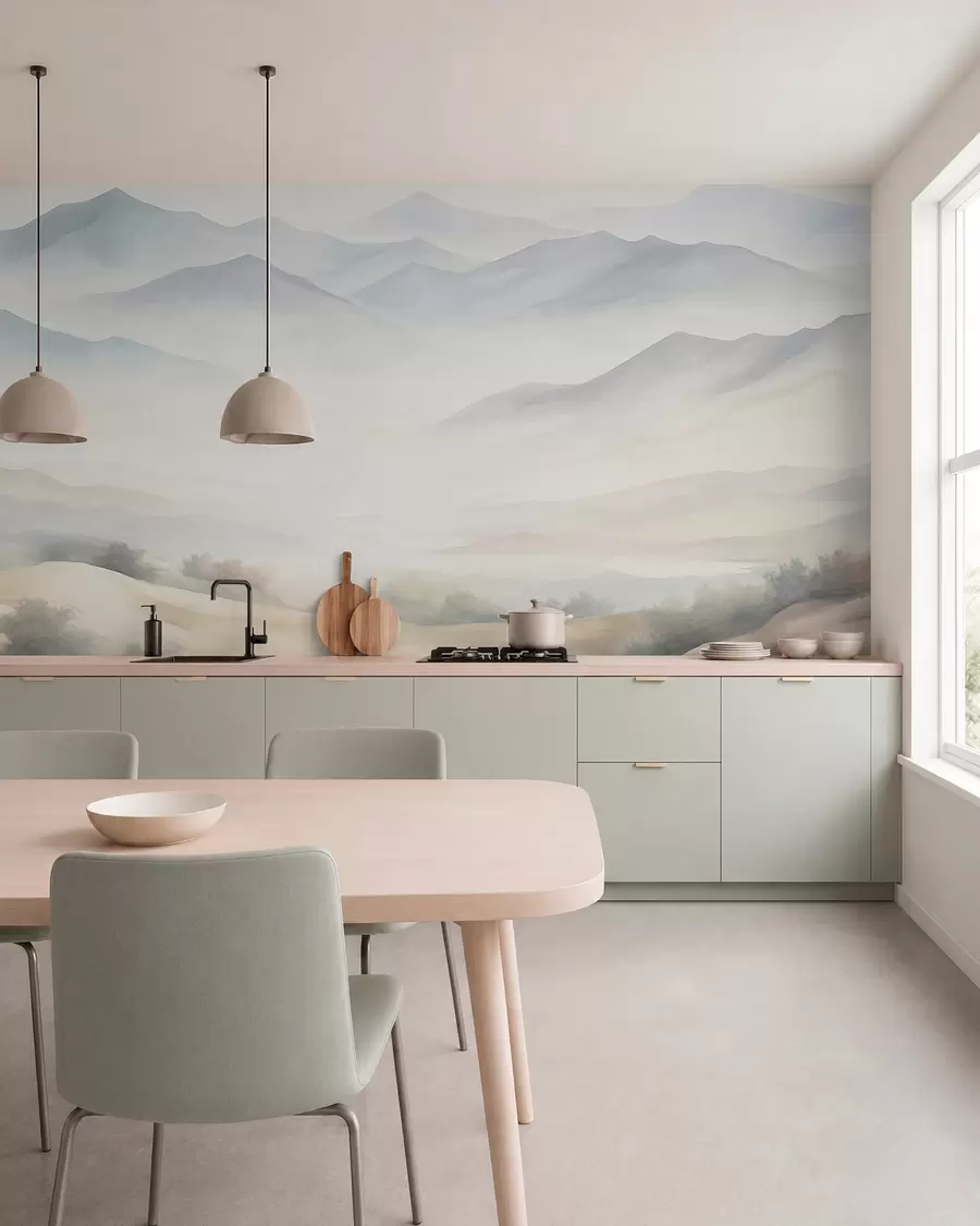 wall murals Textured mountain landscape w05834