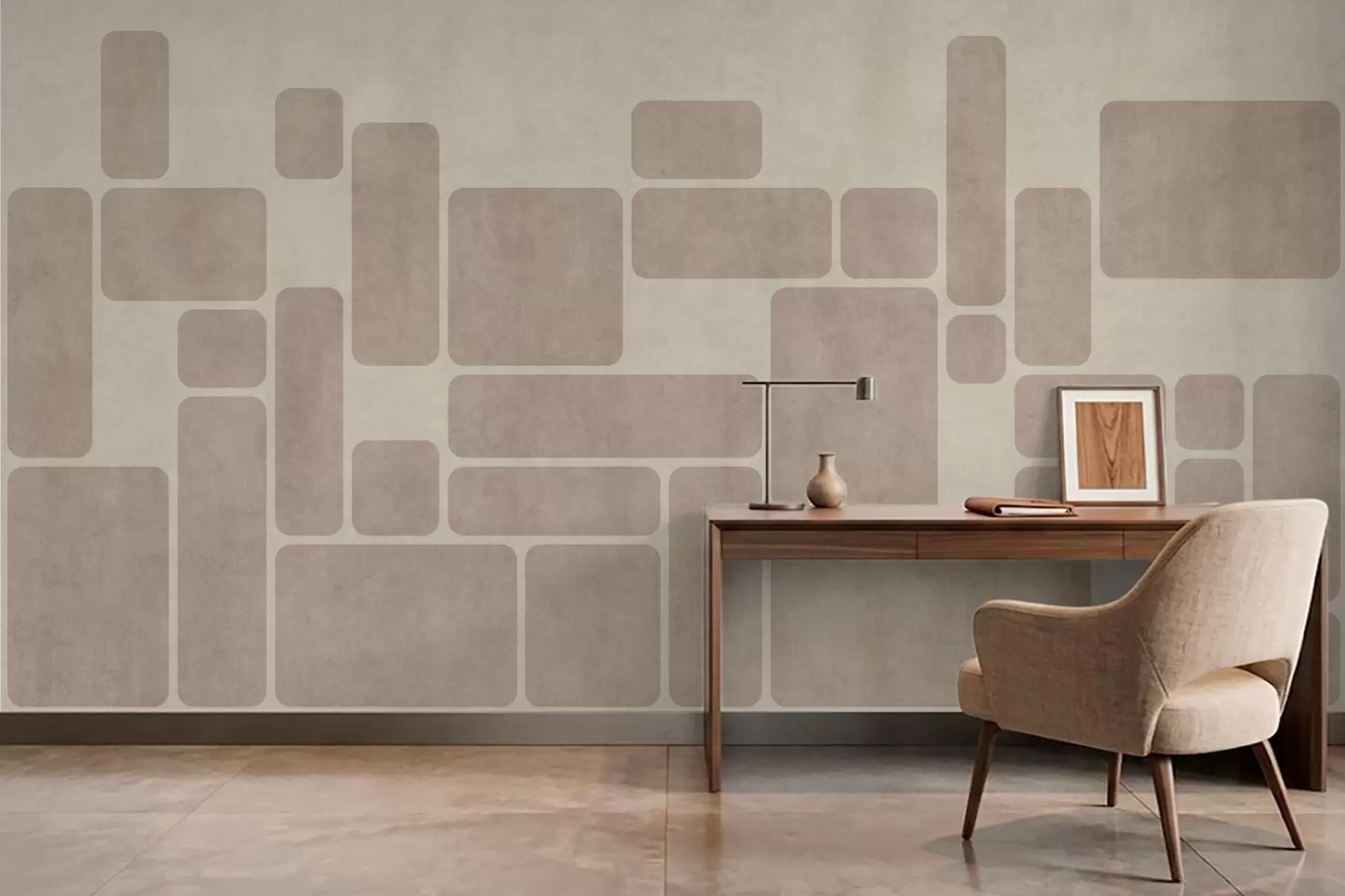 wall murals Geometric pattern with rounded rectangles w05141