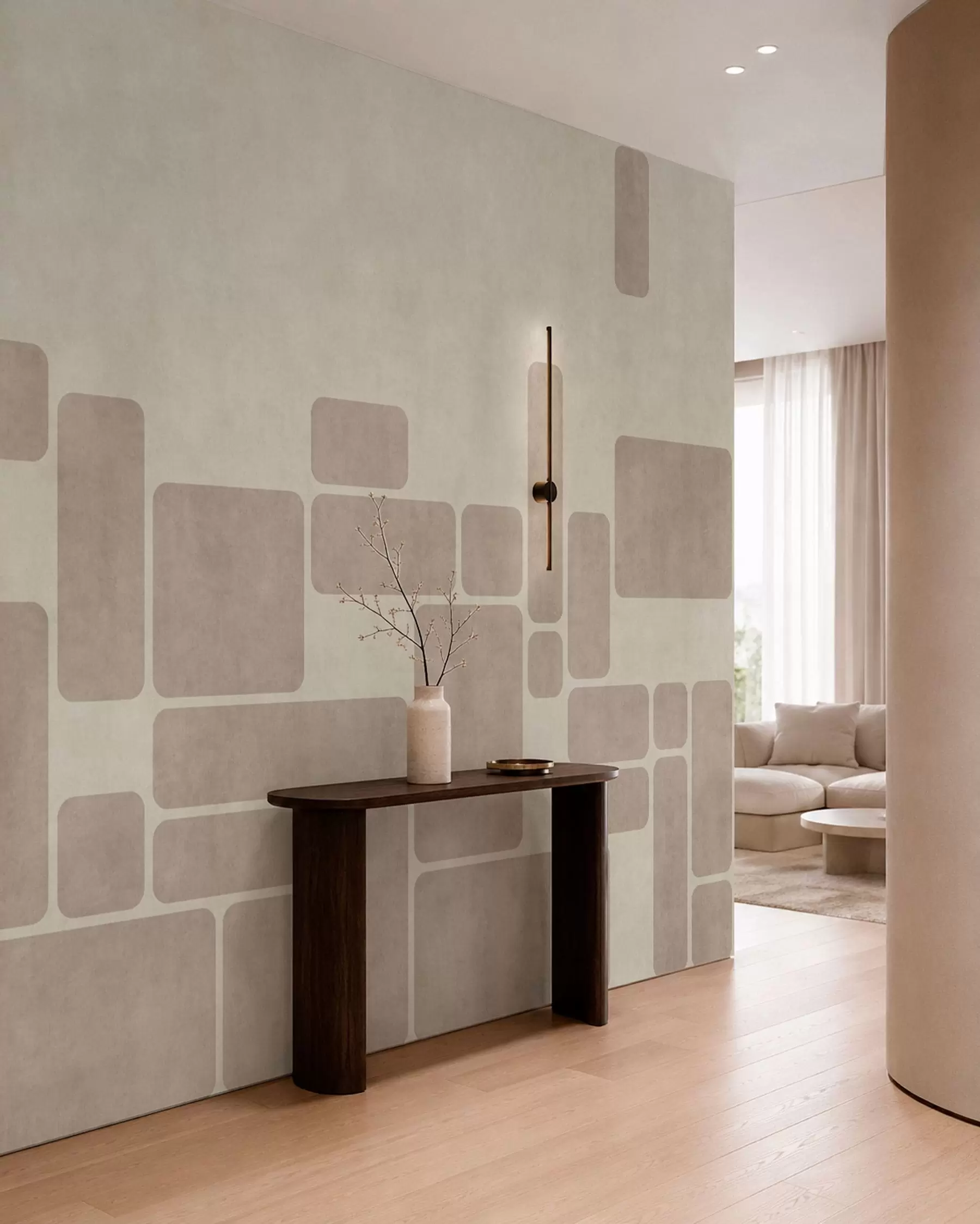 wall murals Geometric pattern with rounded rectangles w05141