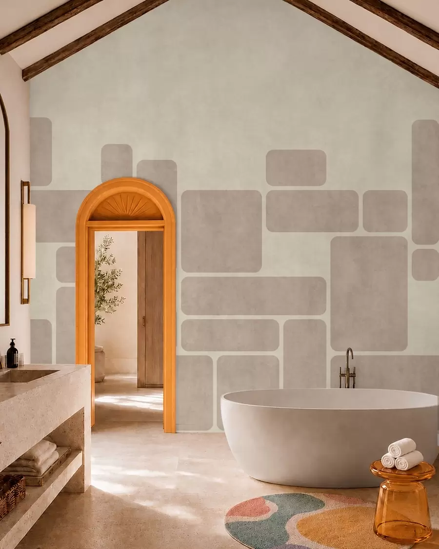 wall murals Geometric pattern with rounded rectangles w05141