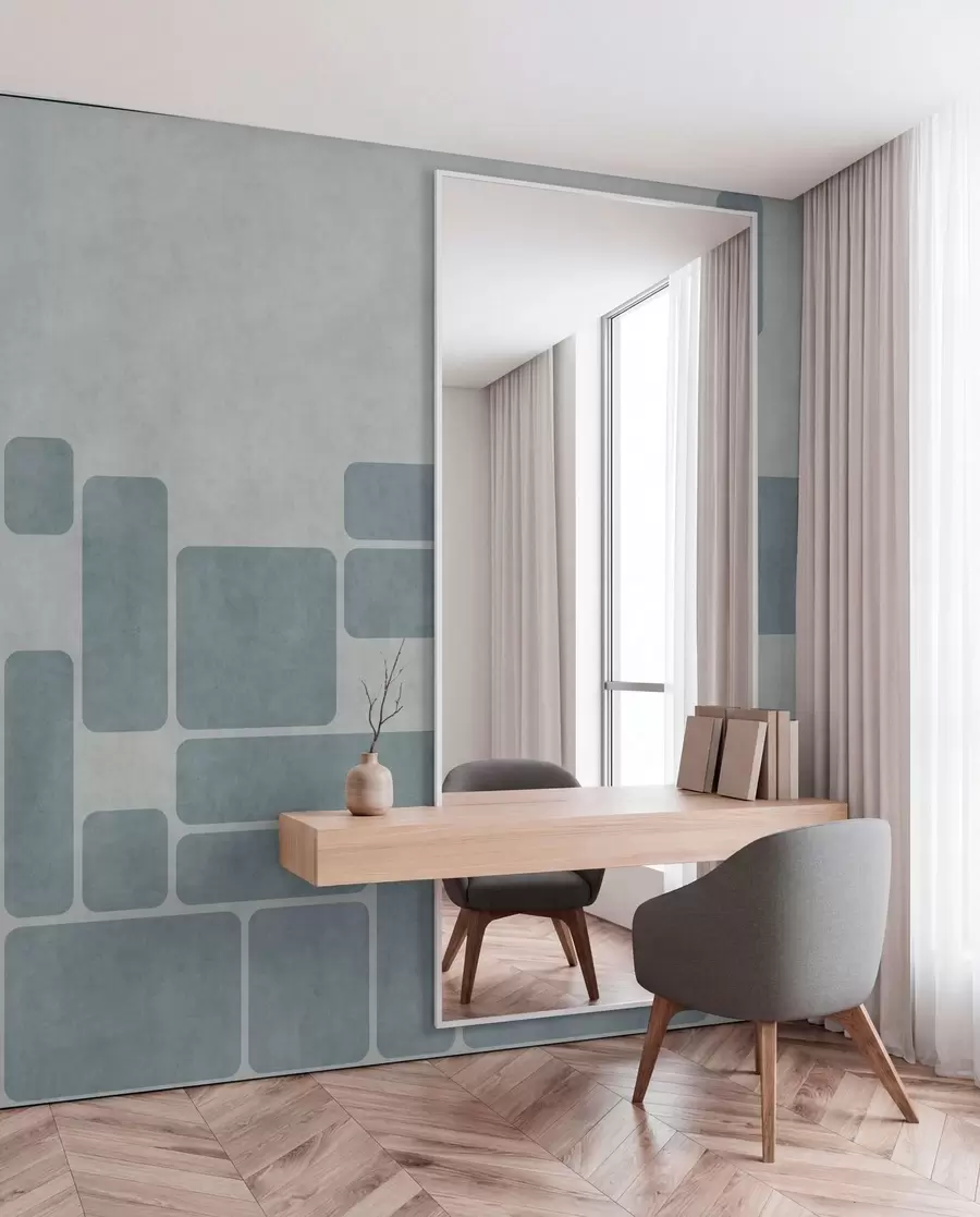 wall murals Geometric pattern in light blue tones w05141v2