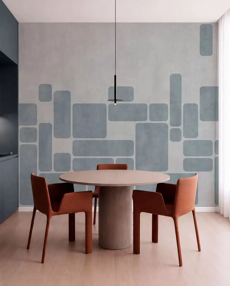 wall murals Geometric pattern in light blue tones w05141v2