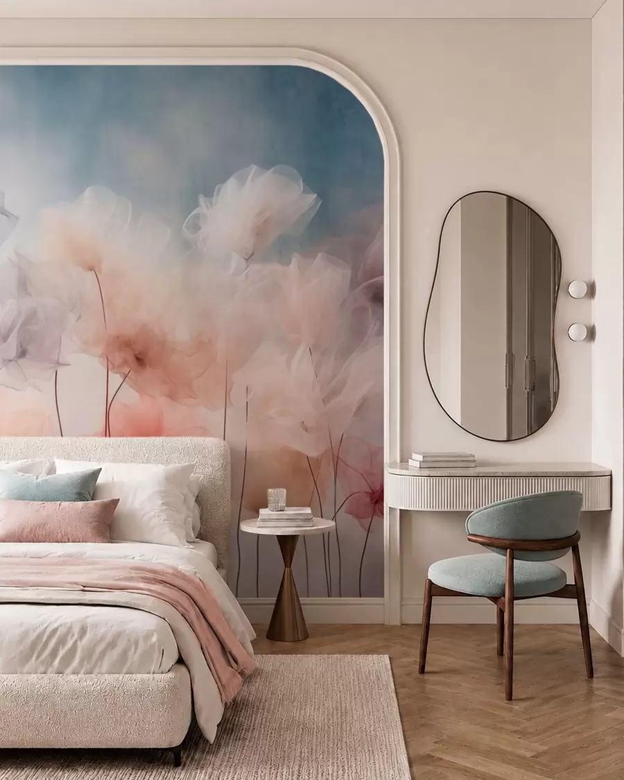 wall murals Airy flowers in delicate pastel shades w05818