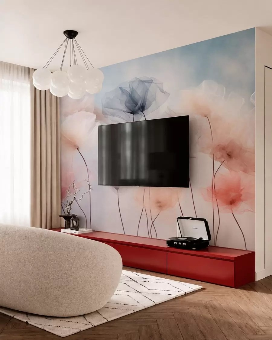 wall murals Airy flowers in delicate pastel shades w05818