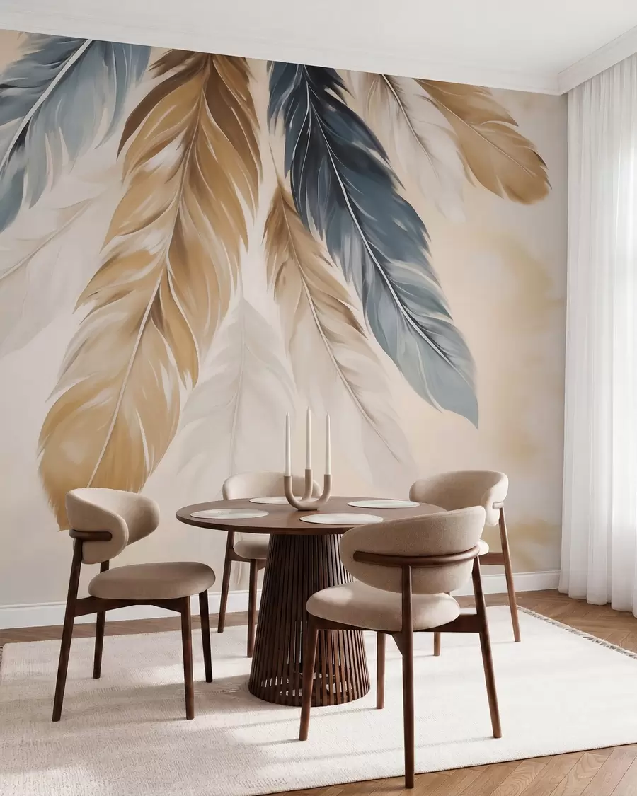 wall murals Abstract feathers, imitation of painting w05845