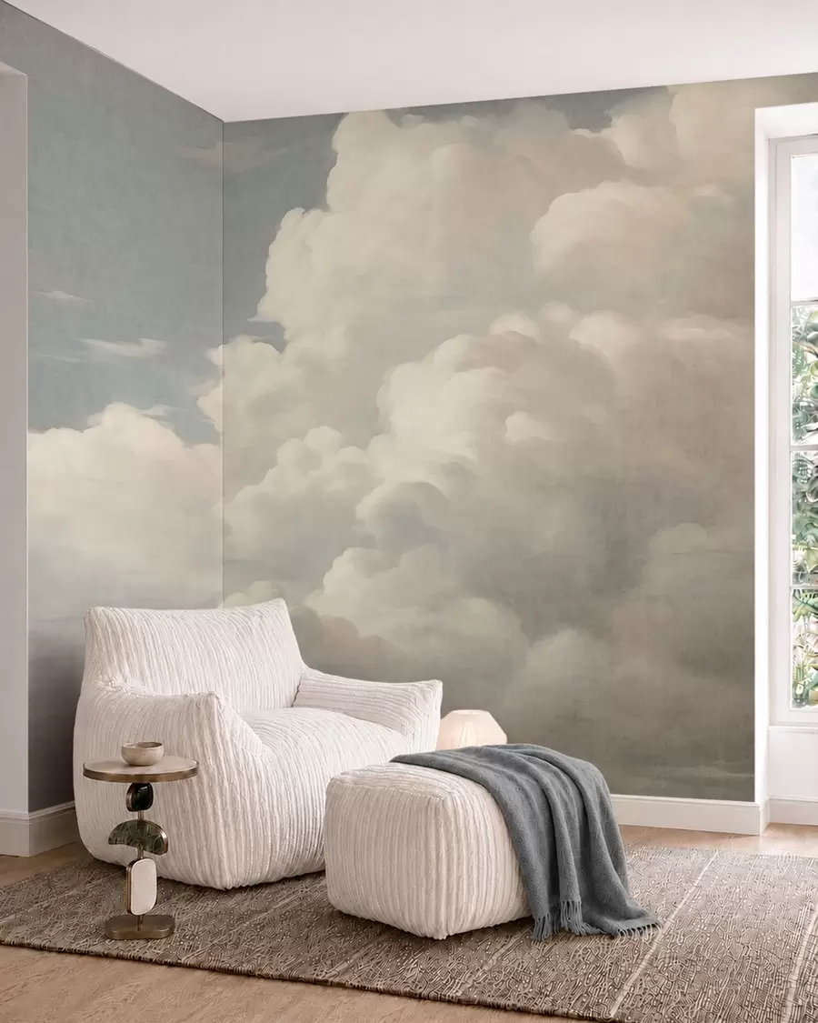 wall murals Pearl mist with soft creamy clouds drifting across a tranquil sky w05855
