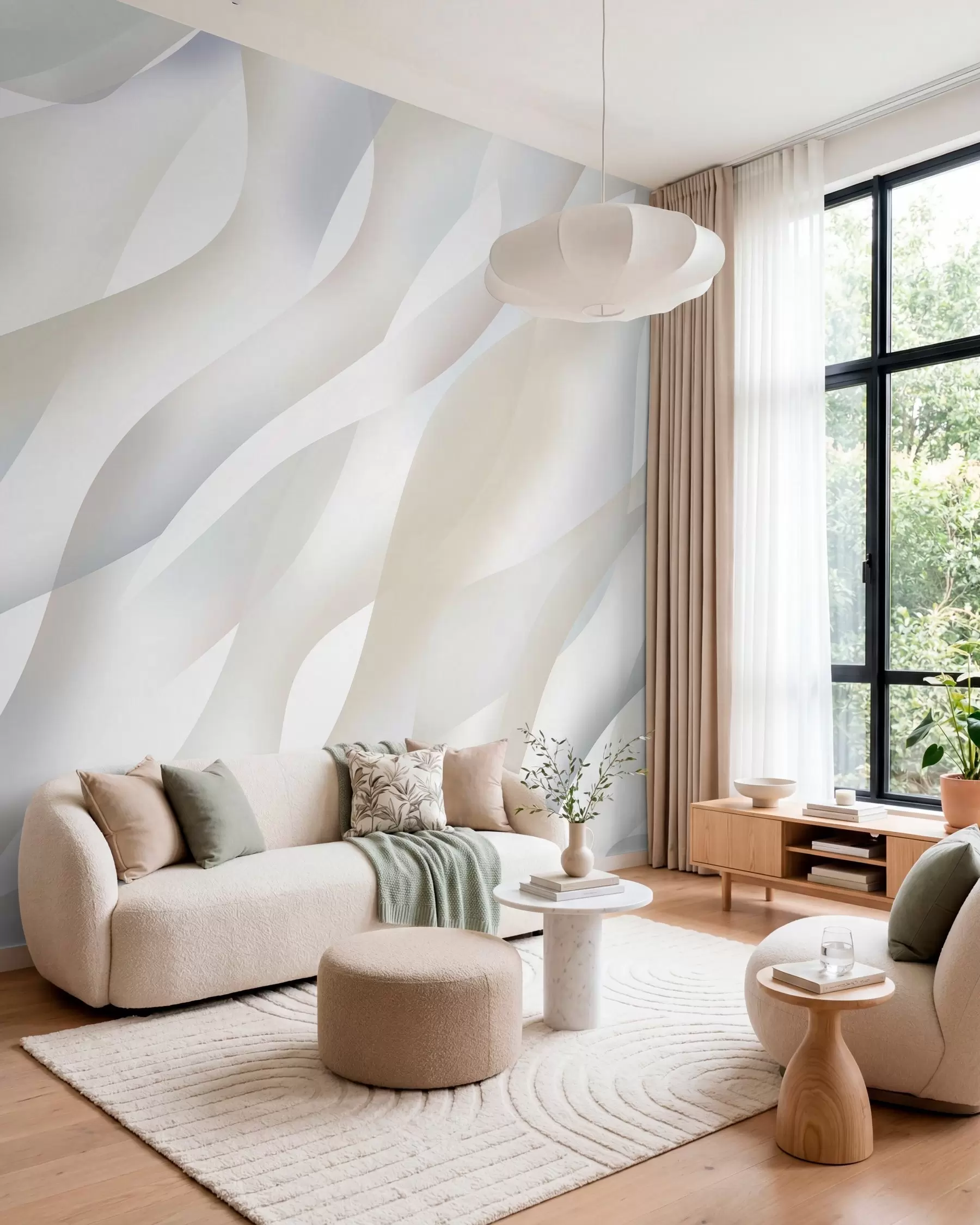 wall murals Ivory Waves w05758