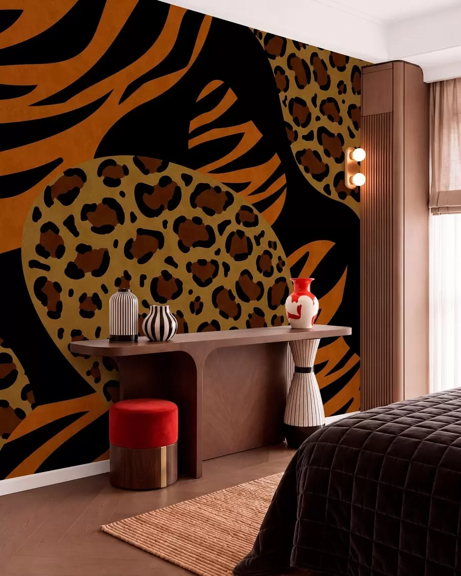 wall murals Wild animal-inspired leopard and tiger patterns w05759