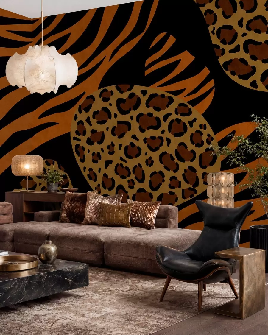wall murals Wild animal-inspired leopard and tiger patterns w05759