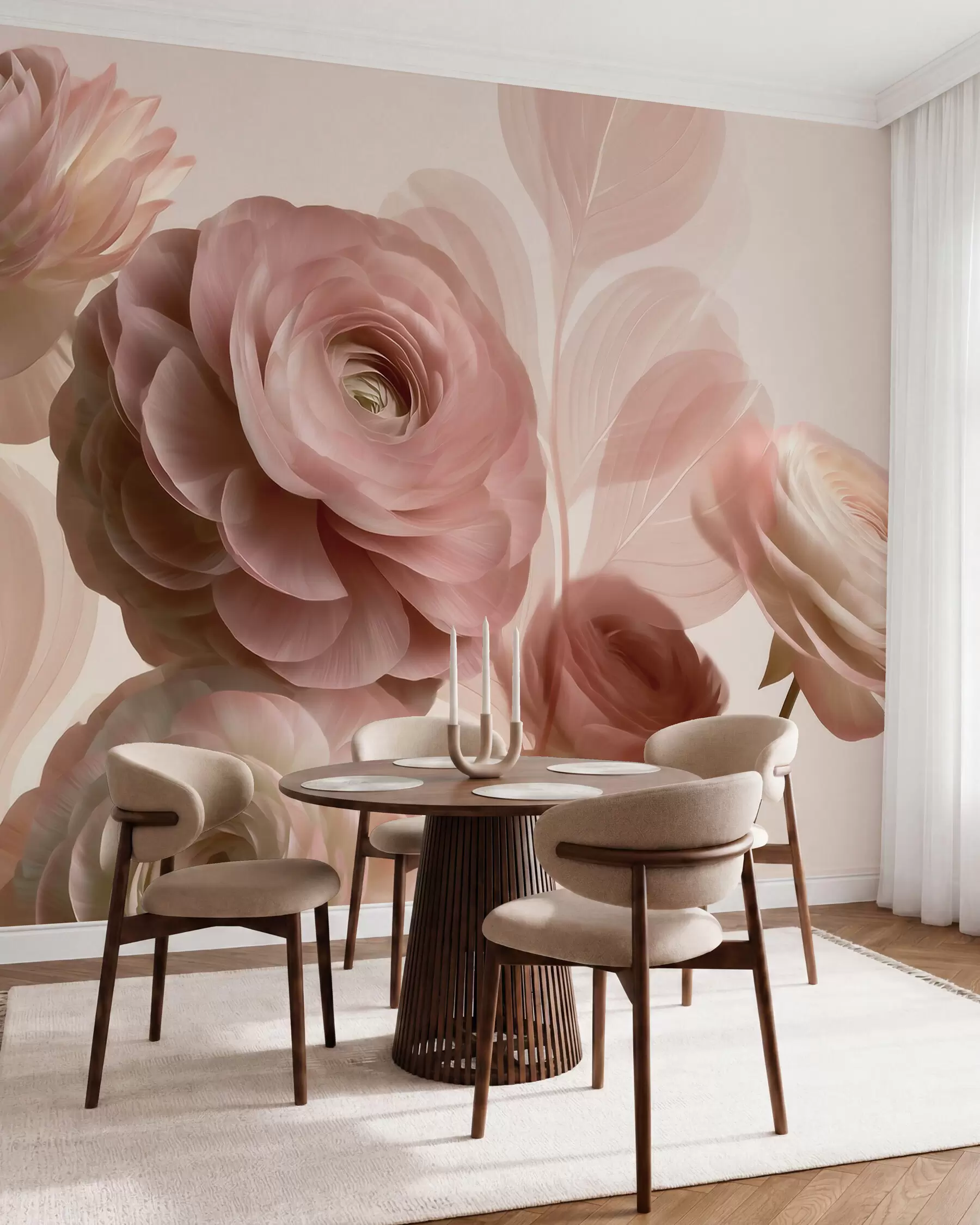 wall murals Blush Ranunculus w09998