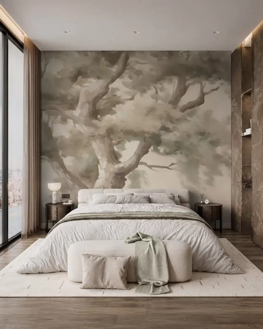 wall murals Abstract tree, imitation of painting w05875